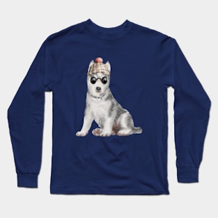 Husky Grandpa Long Sleeve T-Shirt